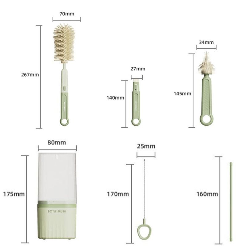 Portable Silicone Bottle Brush Set (Pink only)